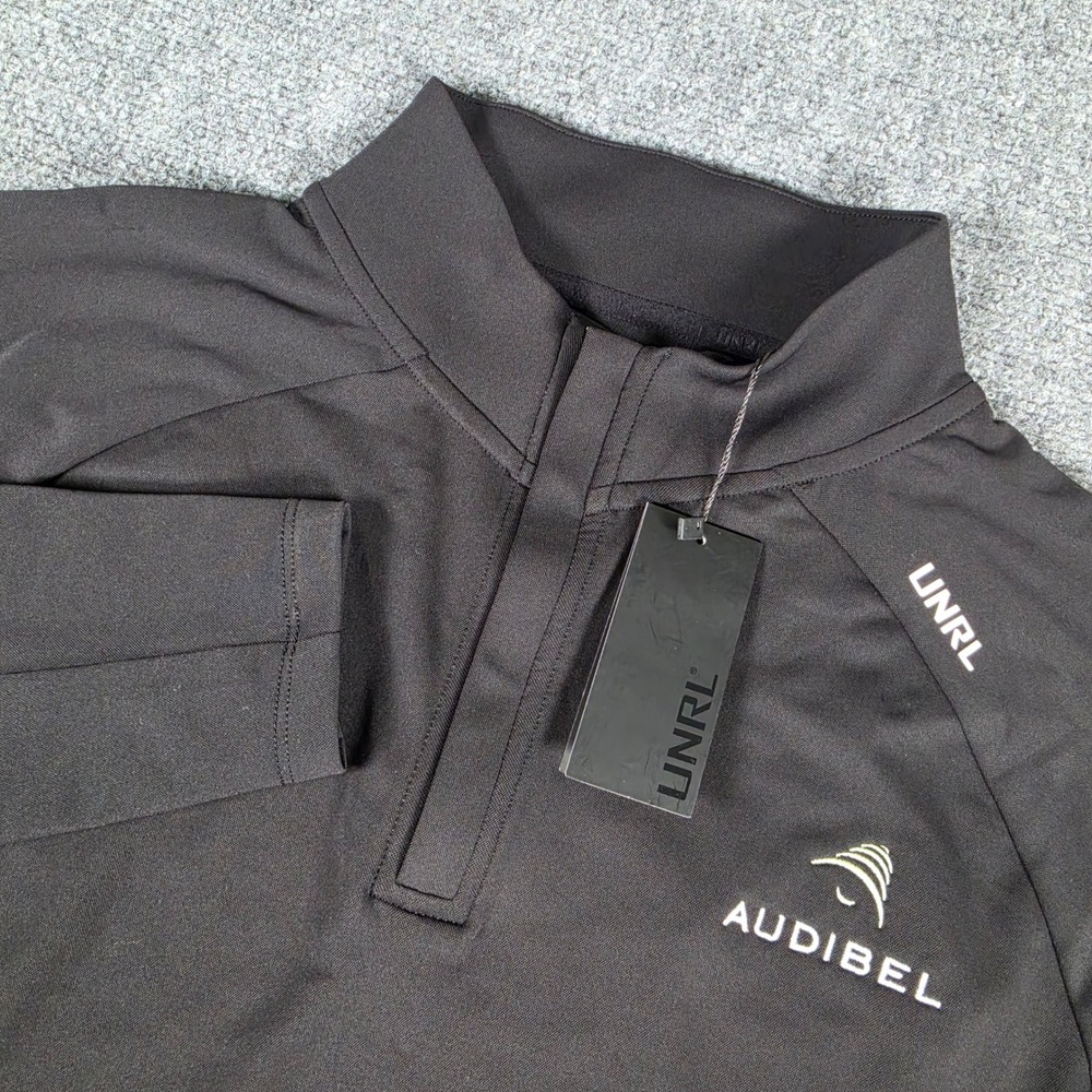 UNRL Highlands Quarter Zip Mens Large Black Audibel Performance Pullover NWT